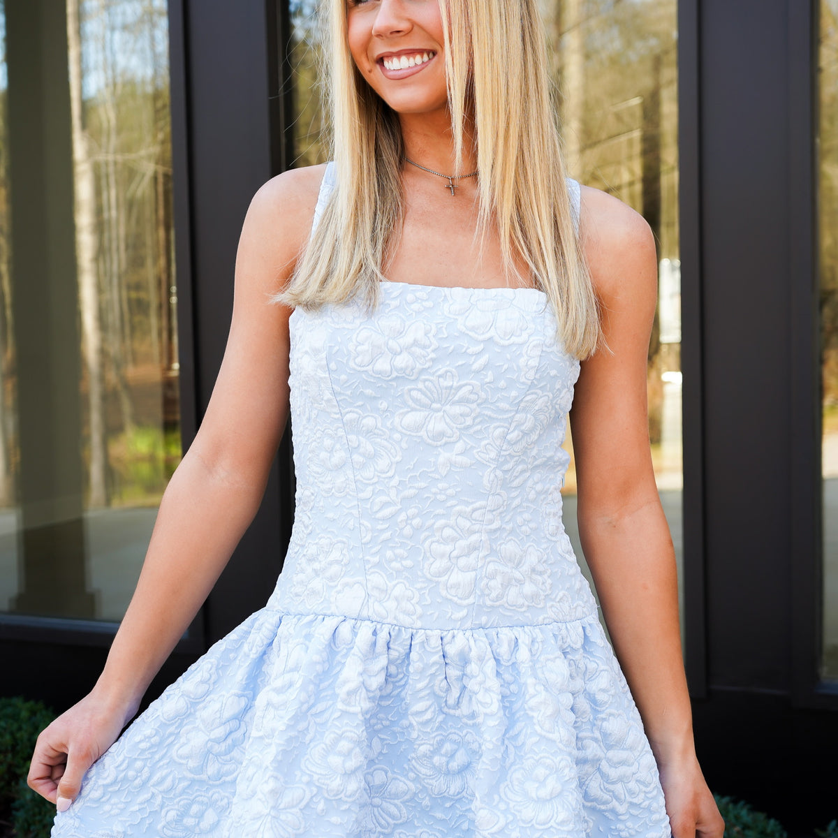 Sonya Mini Dress - Light Blue - FINAL SALE South Boutique Sonya Mini Dress - Light Blue - FINAL SALE South Boutique