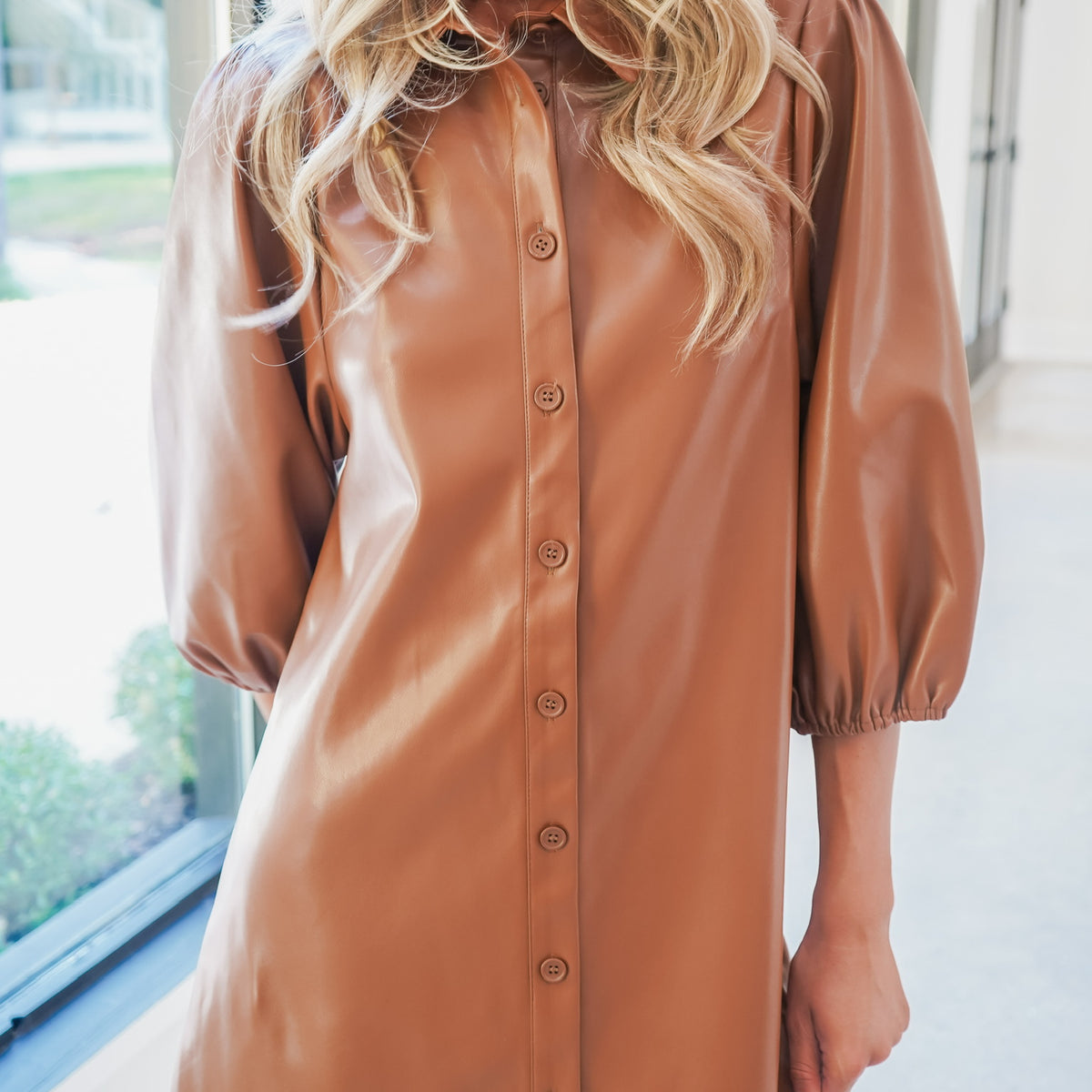 DOLCE CABO Vegan Leather Tunic Dress