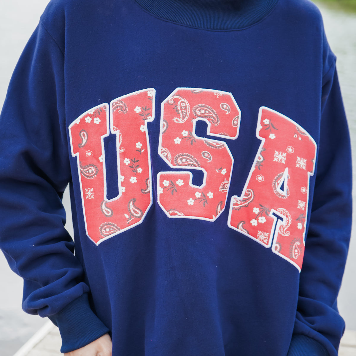 USA Sweatshirt - Navy/Red Bandana – South Boutique