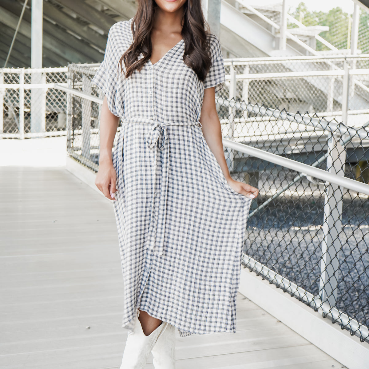 bella dahl off shoulder dress Bella Dahl Off-the-Shoulder Combo Midi Dress