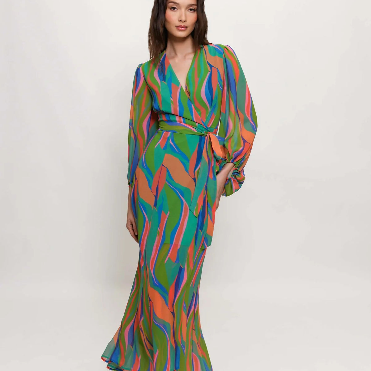 HUTCH Lindie Dress - Vibrant Psychedelic Swirl