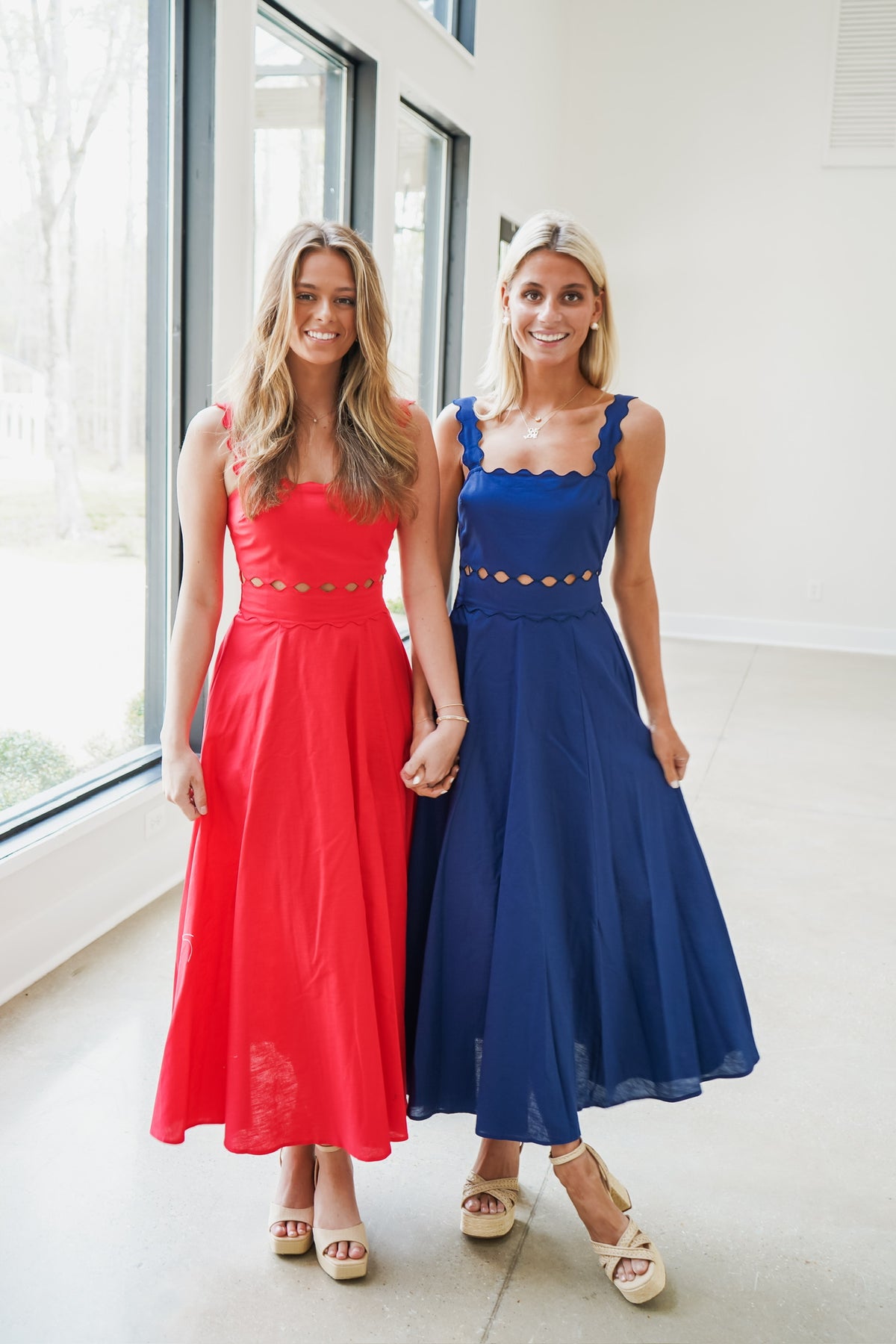 Hutton Midi Dress - Red – South Boutique