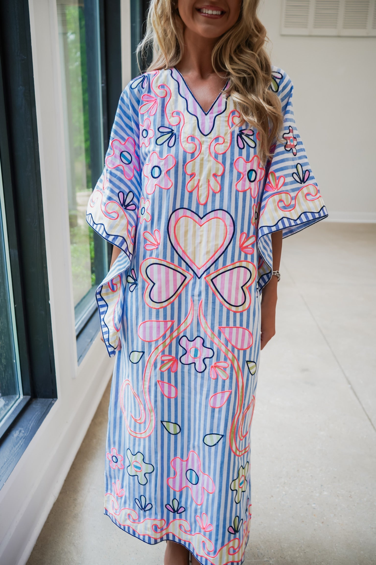 maxi dress with cut outs FARM Rio Multicolor Delicate Forest Cut-Out Maxi Dress, Delicate Forest Multicolor / L