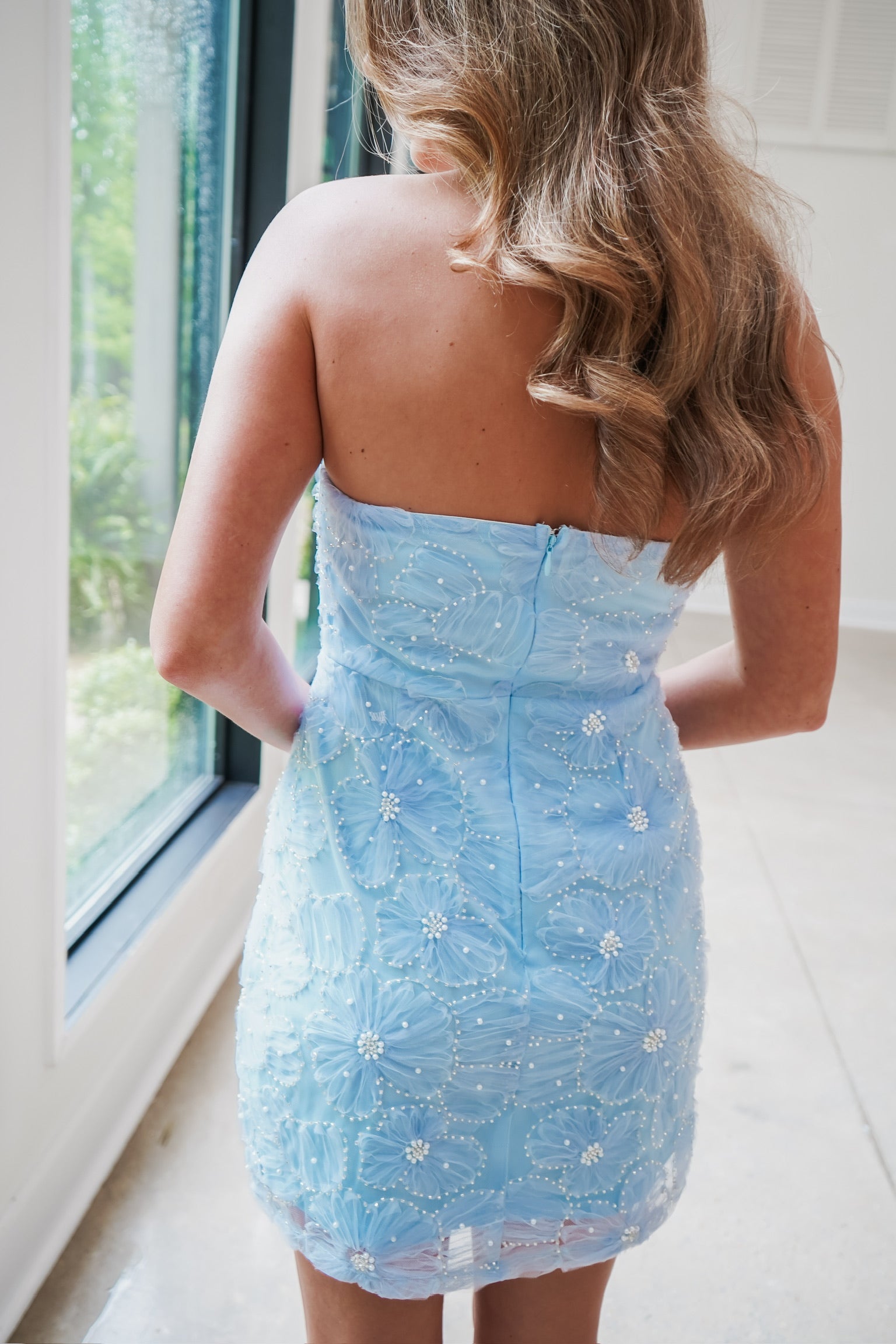 light teal mini dress Sullivan Mini Dress
