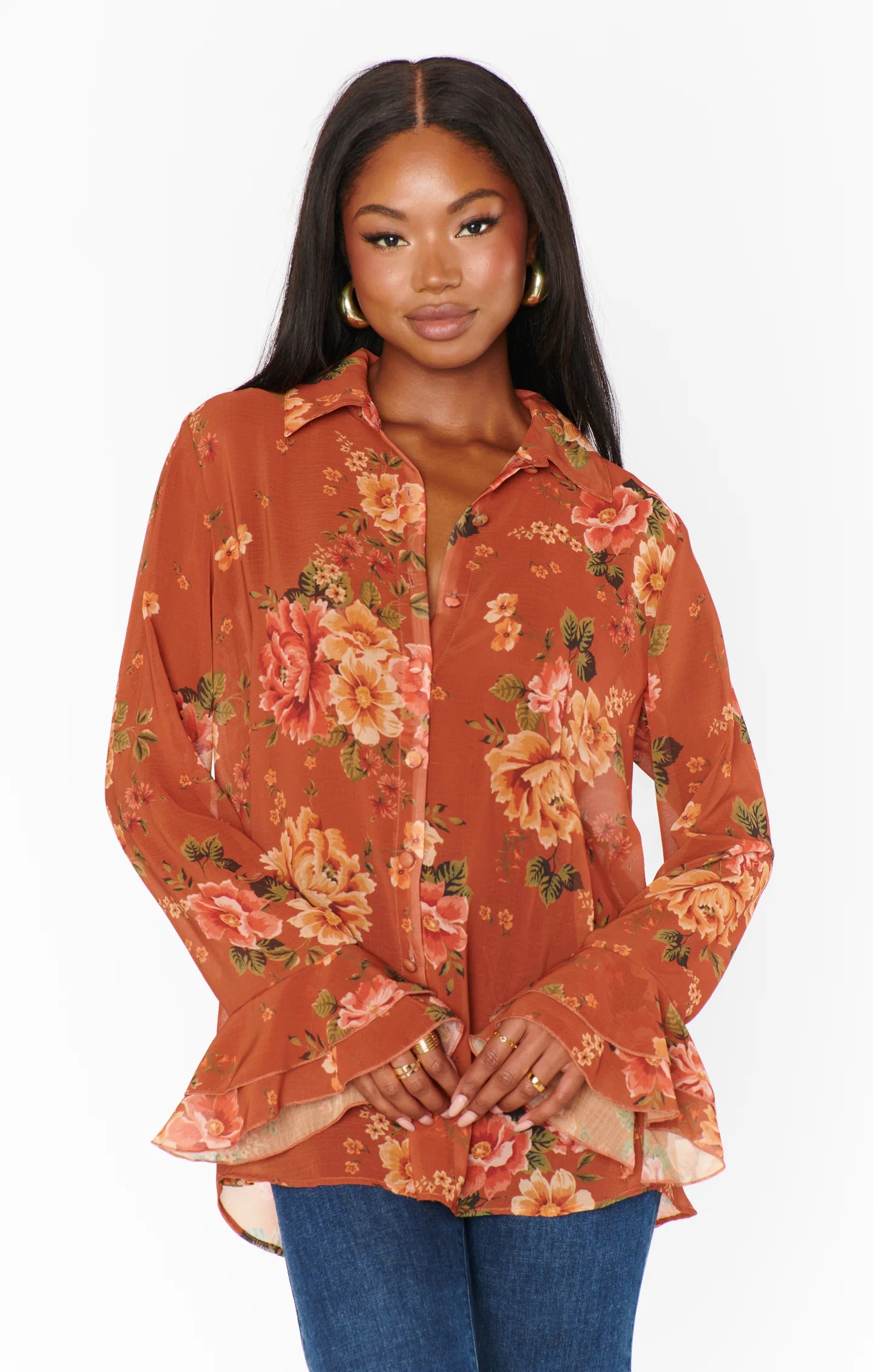 Florally Yours Orange Top