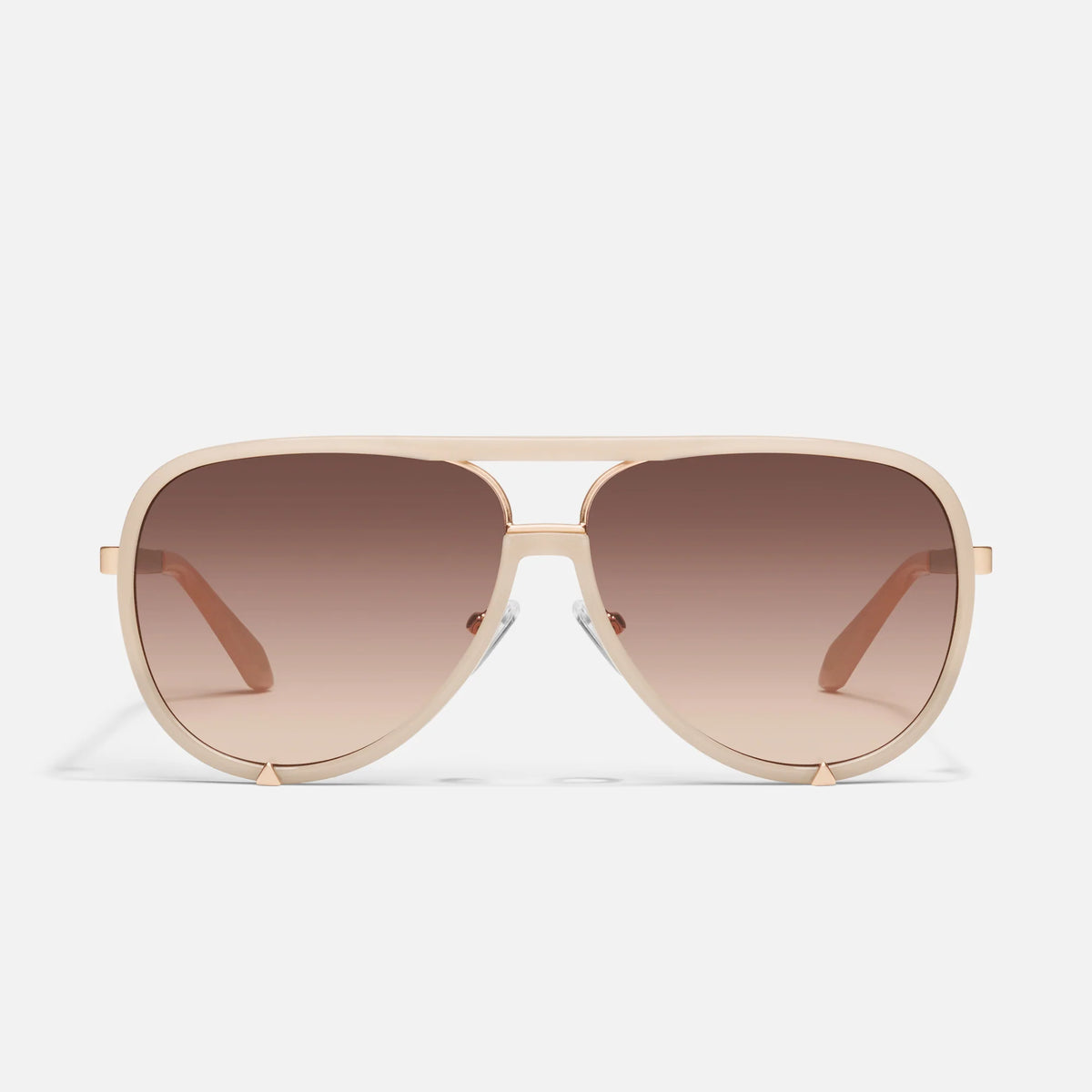 QUAY High Profile Sunglasses - Bone/Brown Fade – South Boutique display picture 3
